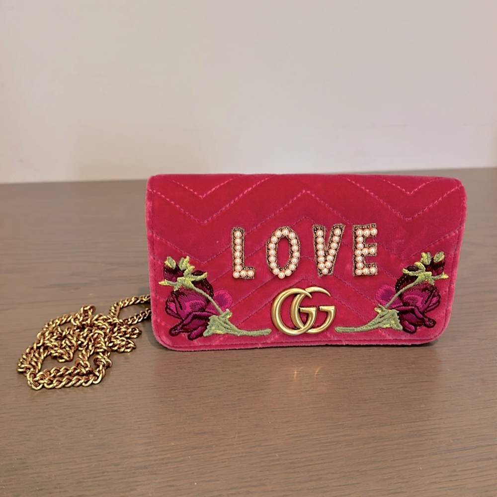 GUCCI bag GUCCI Marmont pink crossbody bag